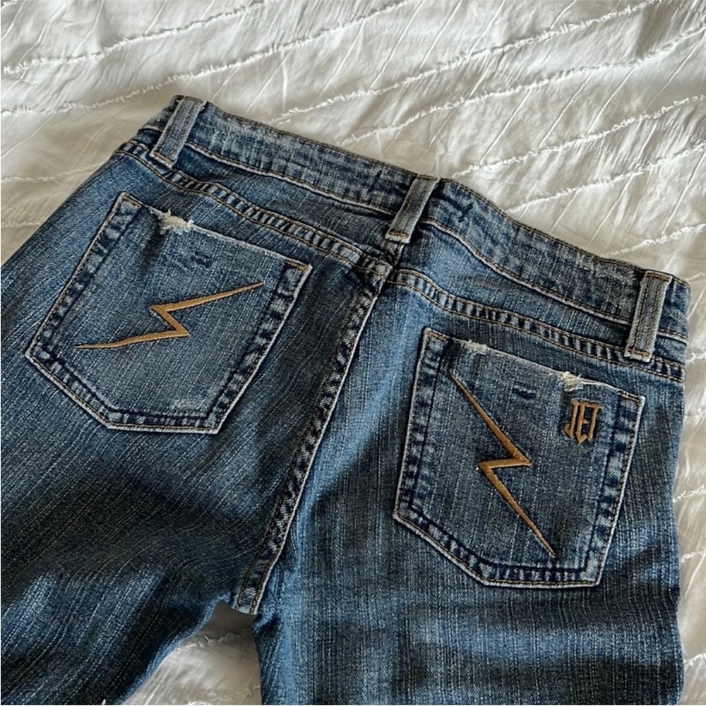Jet Jeans by John Eshaya Vintage blue dark skinny pants distressed ripped - Picture 8 of 8